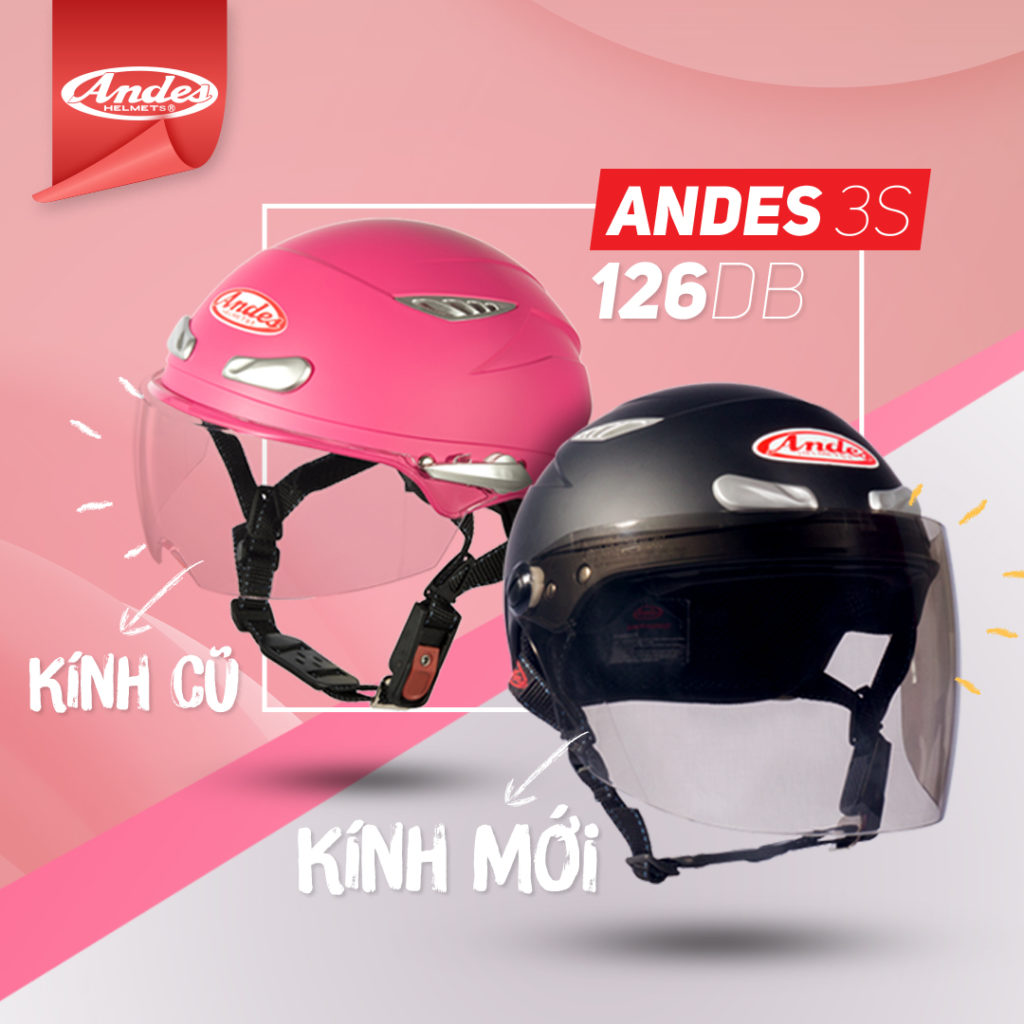 mũ bảo hiểm có kính andes
