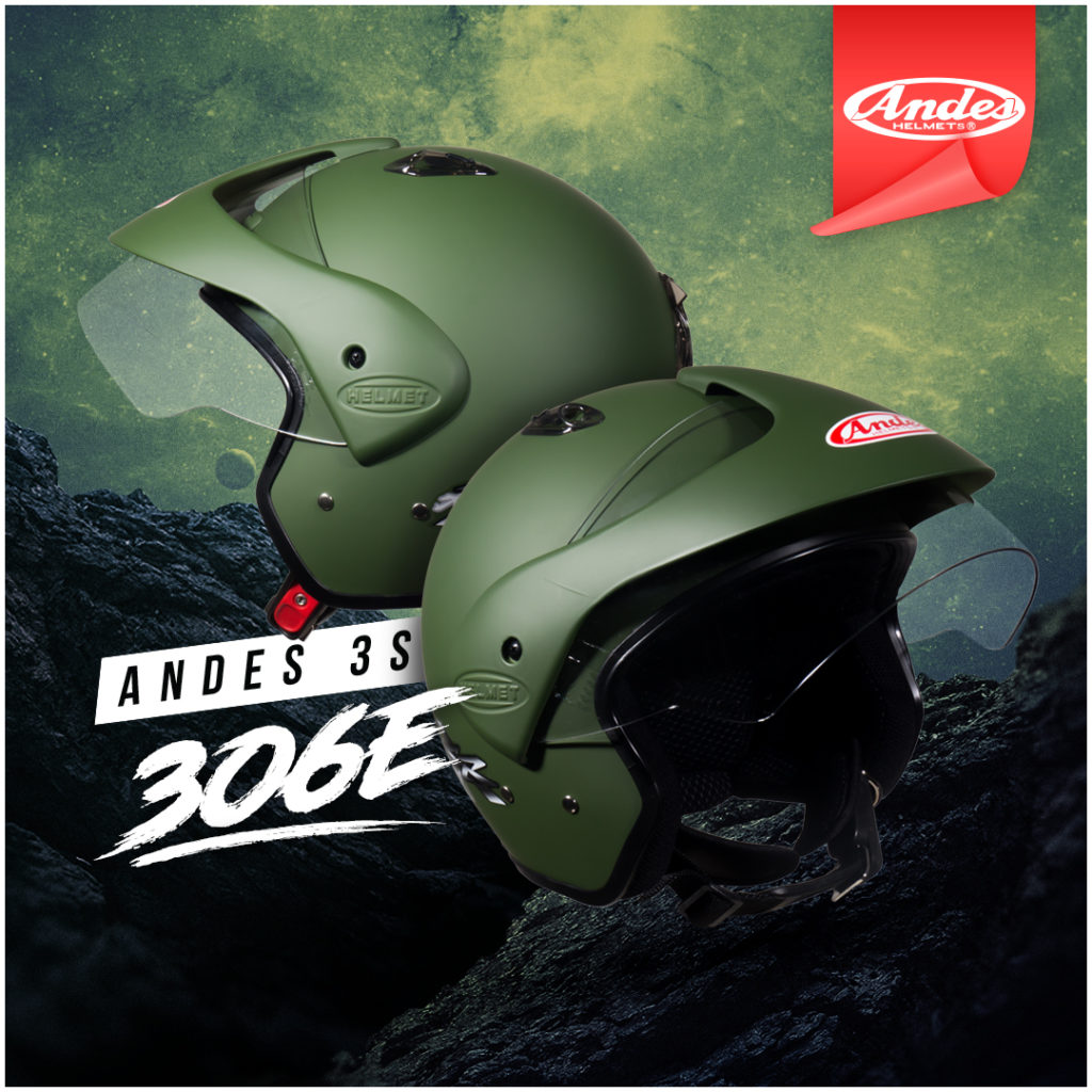 mũ bảo hiểm có kính andes